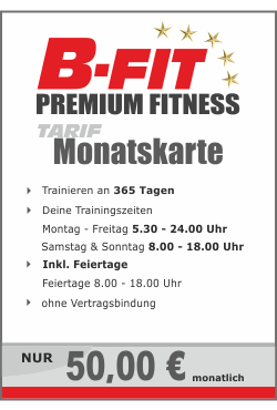 Monatskarte - Ohne Vertragsbindung voll flexibel